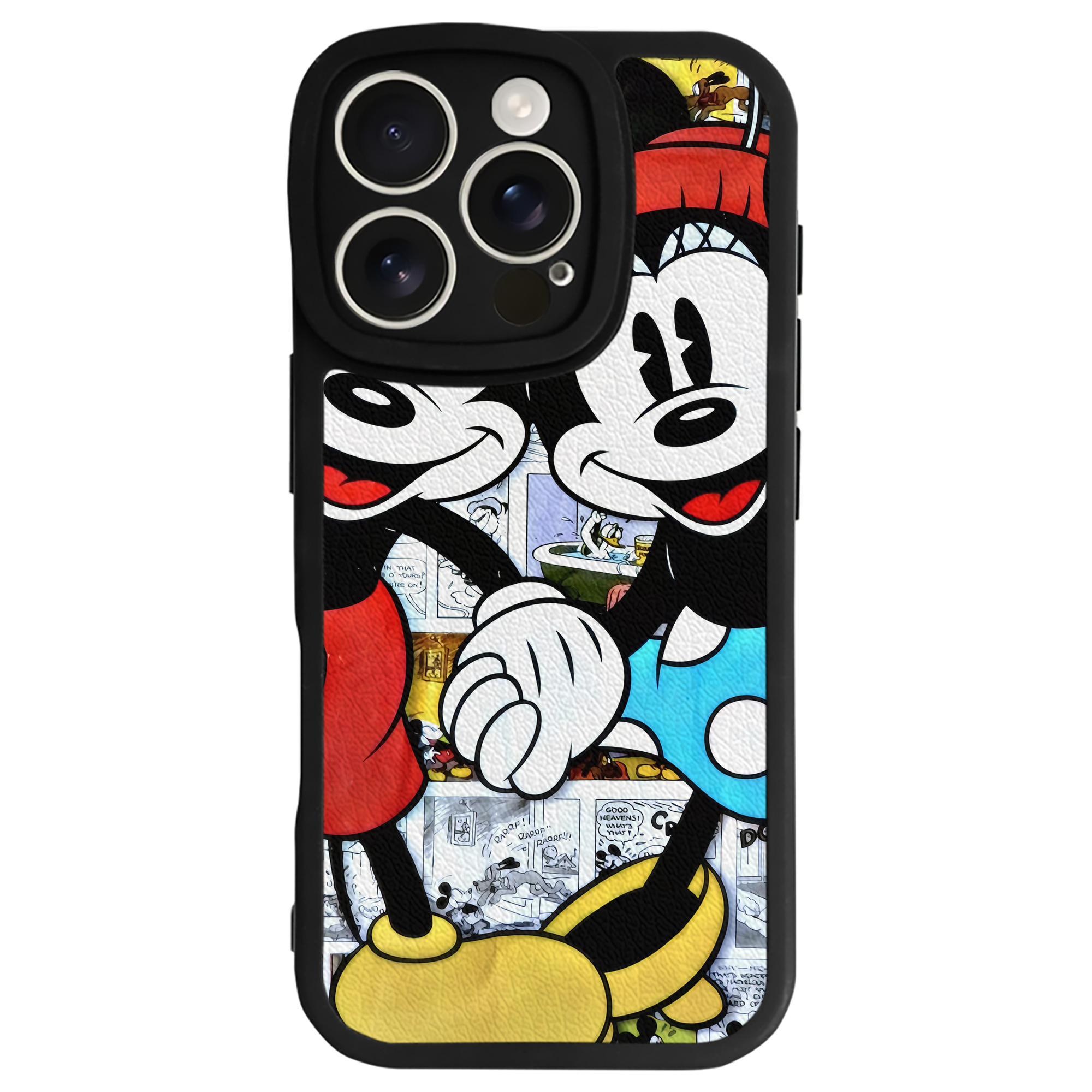 （画像用） ミッキーマウス Mickey Mouse 【iPhone 16シリーズ対応】シリコンスマホケース（レザー調） 材質：シリコン